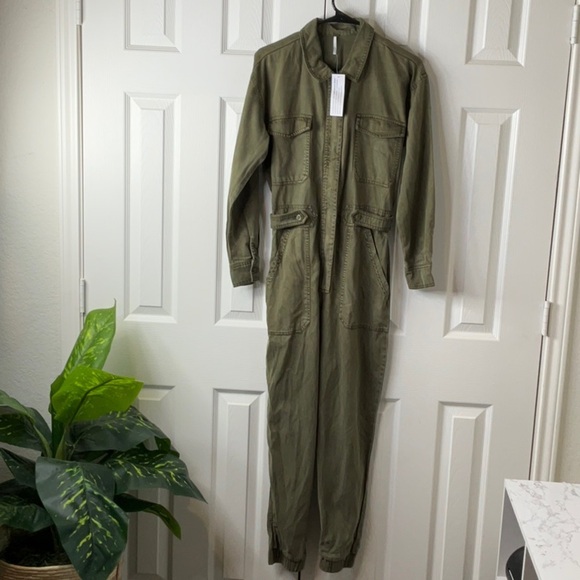 Young Fabulous & Broke Long Sleeve Jumpsuit in Pine Green Size S - Picture 3 of 15